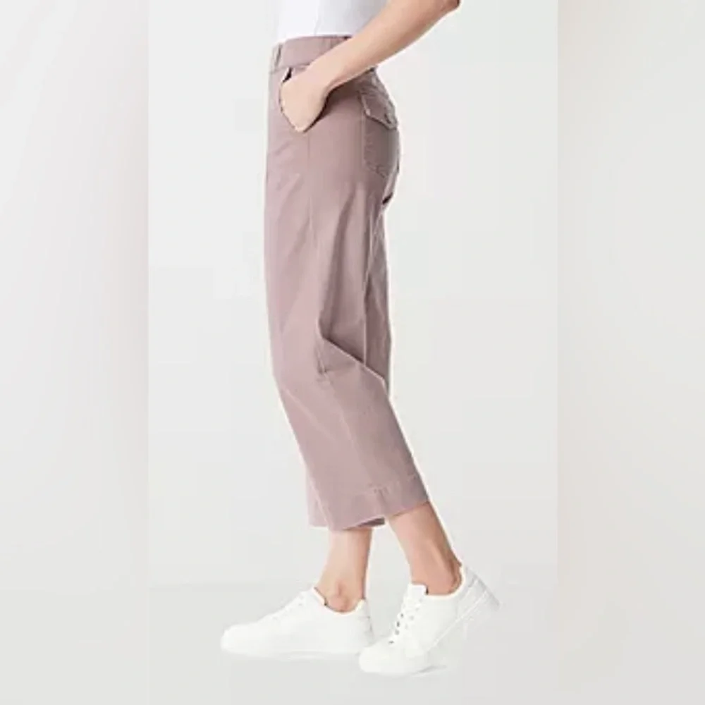 NEW Gloria Vanderbilt Amanda Shape Effect High Rise Wide‎ Leg Cropped Pants